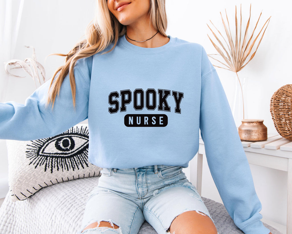 Spooky Nurse Halloween Sweatshirt, Halloween Gift for Nurse Sweater, Nurse Spooky , Nurse Halloween Boo Boo Crew