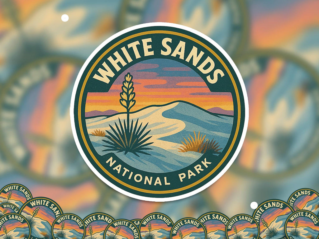 White Sands National Park Sticker, Retro Vinyl Waterproof Decal, Vintage USA Travel Collection