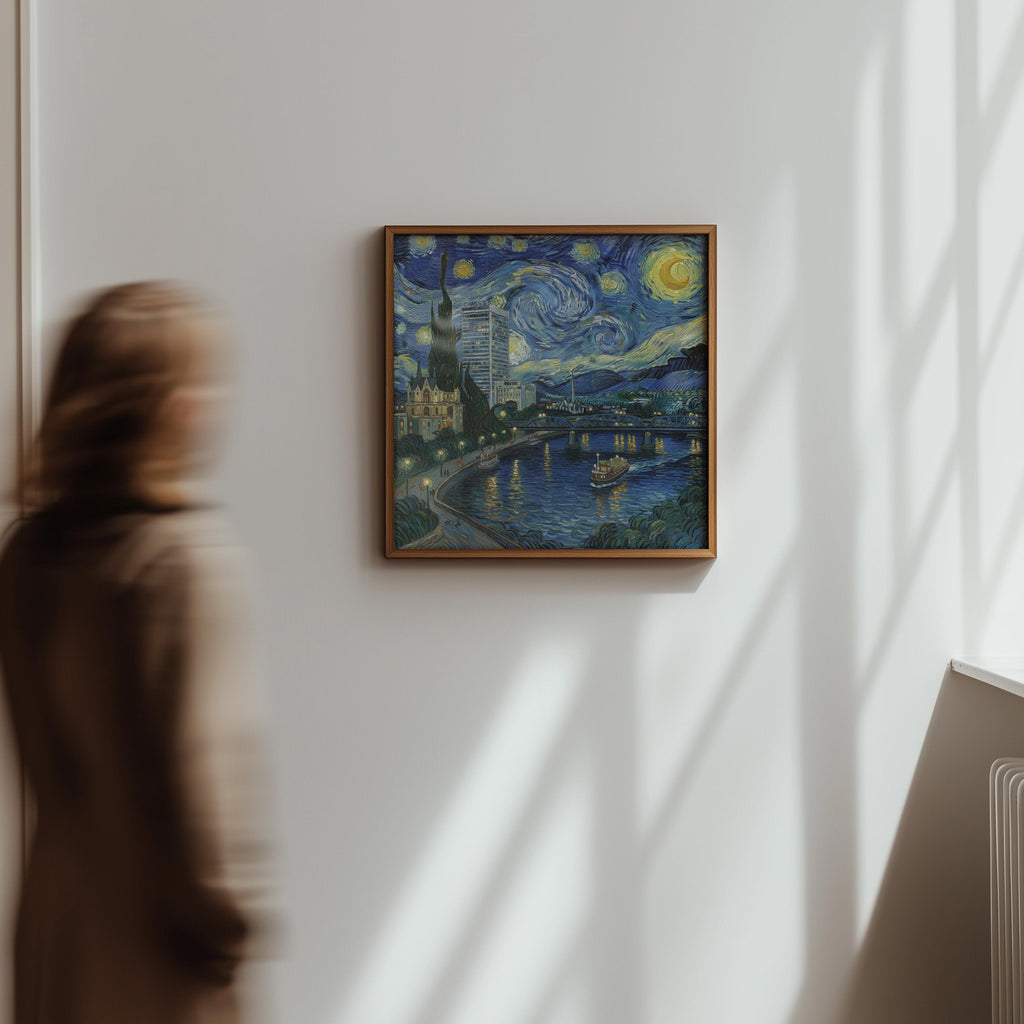 Wilmington Delaware Starry Night Wall Art, Van Gogh Print, Travel Gift Home Decor