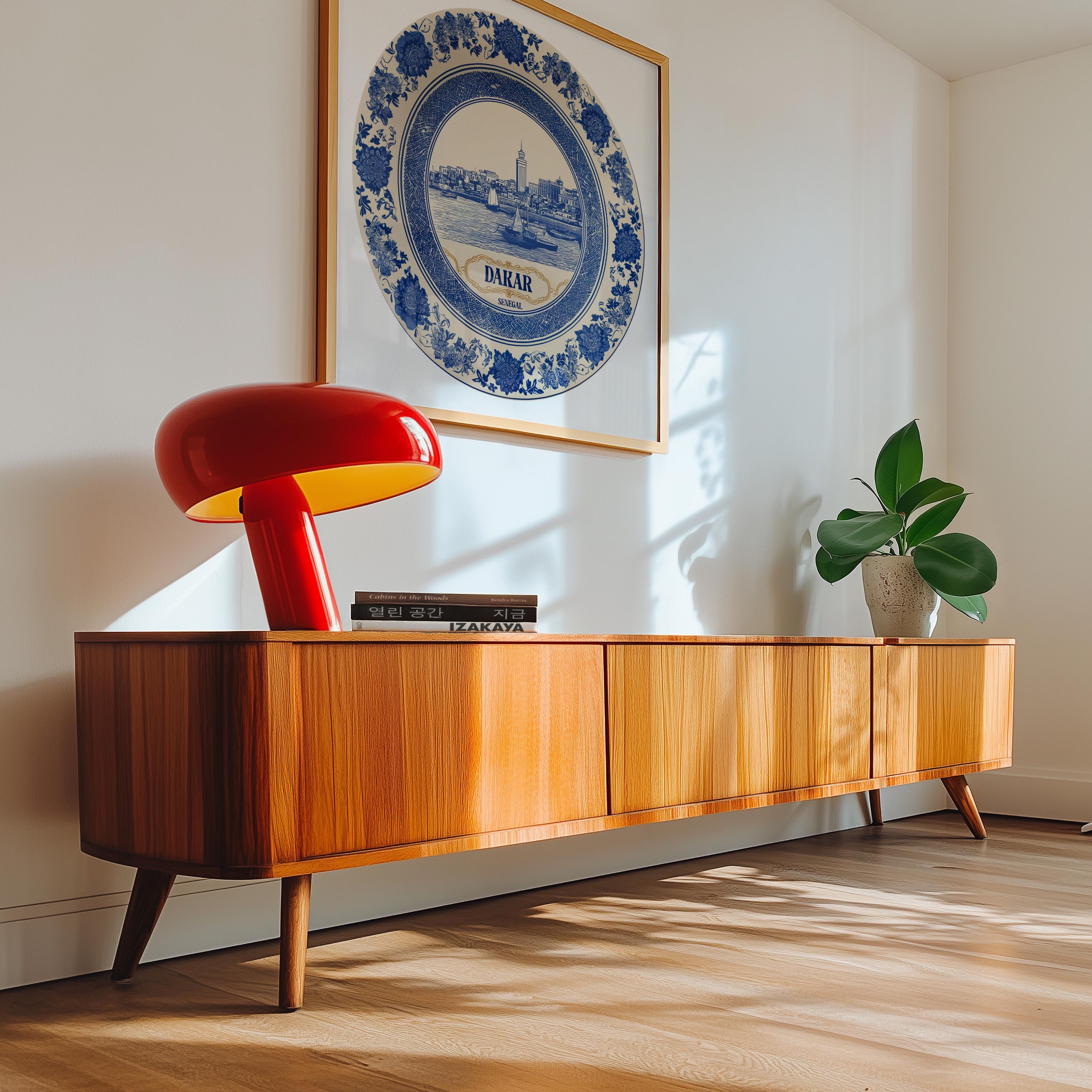 Dakar Senegal Wall Art, Vintage Delft Blue Poster, City Print, Travel Home Decor