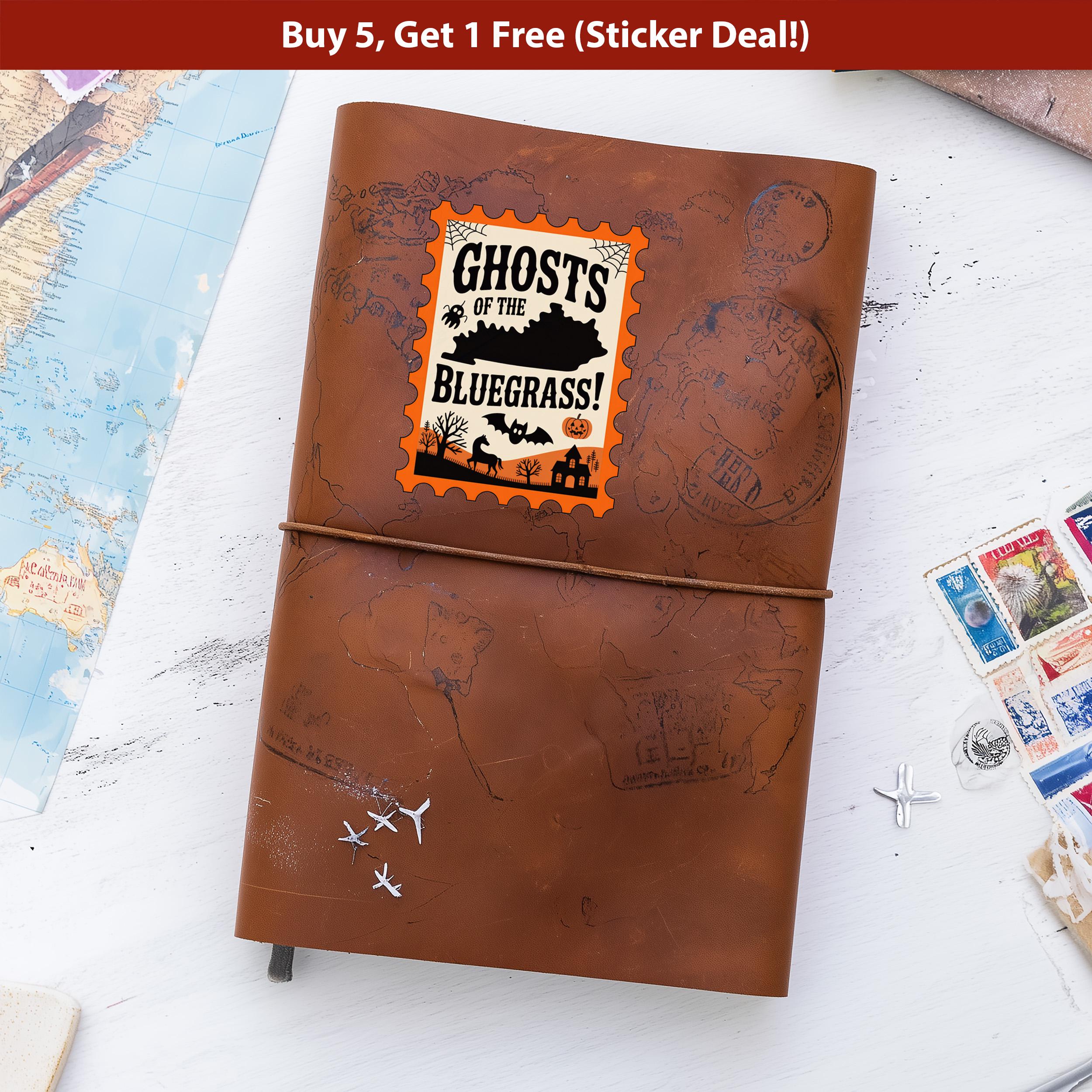 Kentucky Stamp Halloween Sticker, Spooky USA Kiss-Cut Vinyl, Waterproof Decal, United States Travel