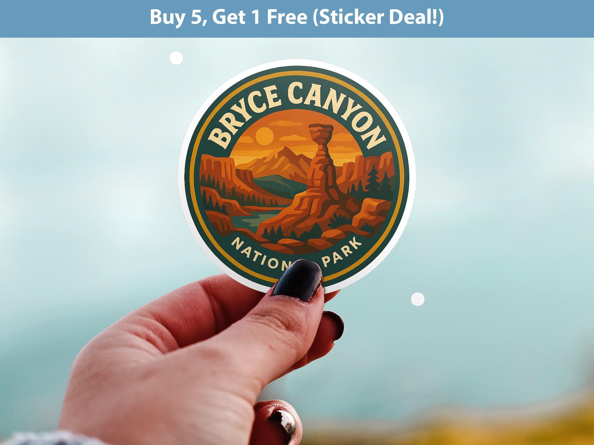 Bryce Canyon National Park Sticker, Retro Vinyl Waterproof Decal, Vintage USA Travel Collection