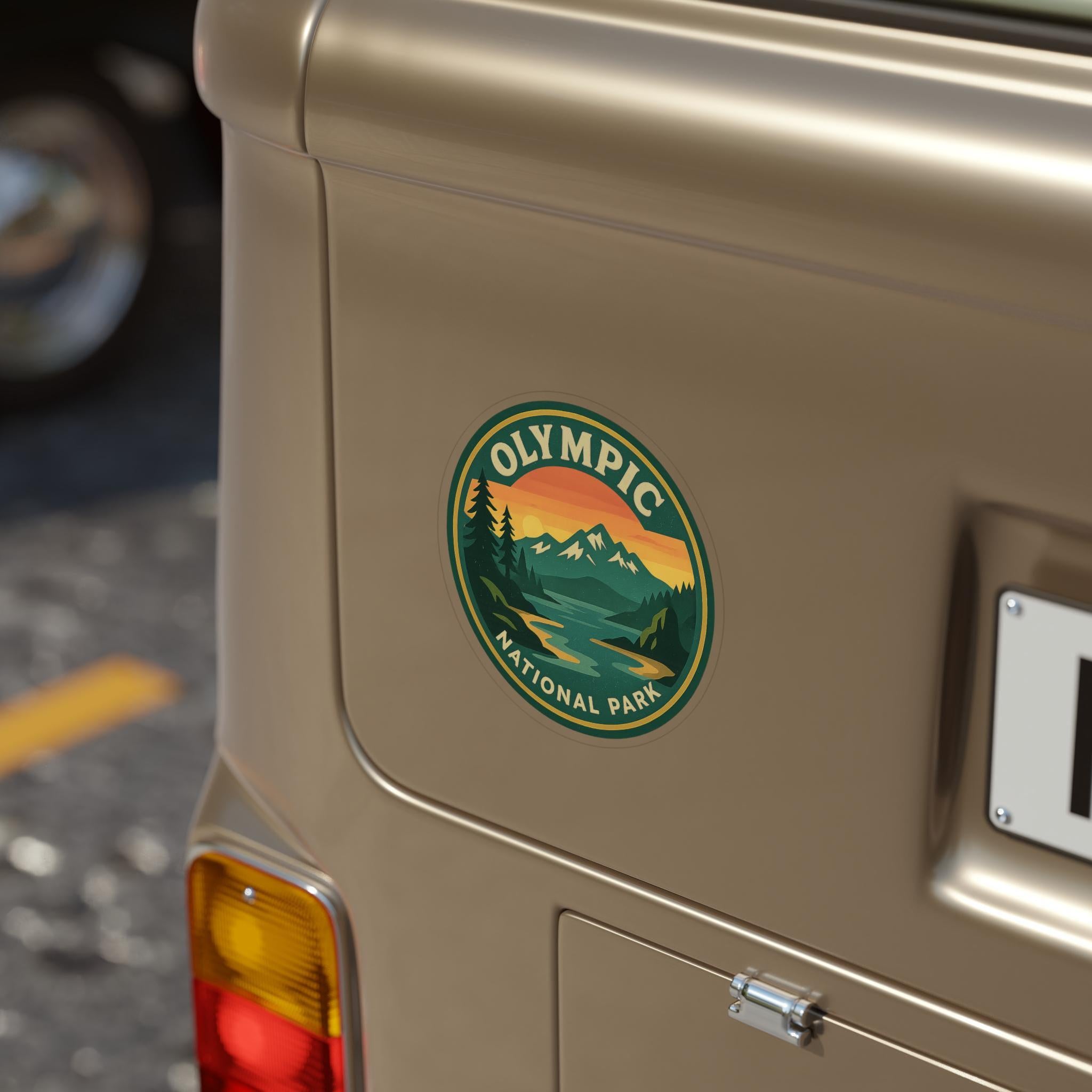 Olympic National Park Car Sticker, Retro Vinyl Decal Bumper Sticker, Vintage Waterproof Camping