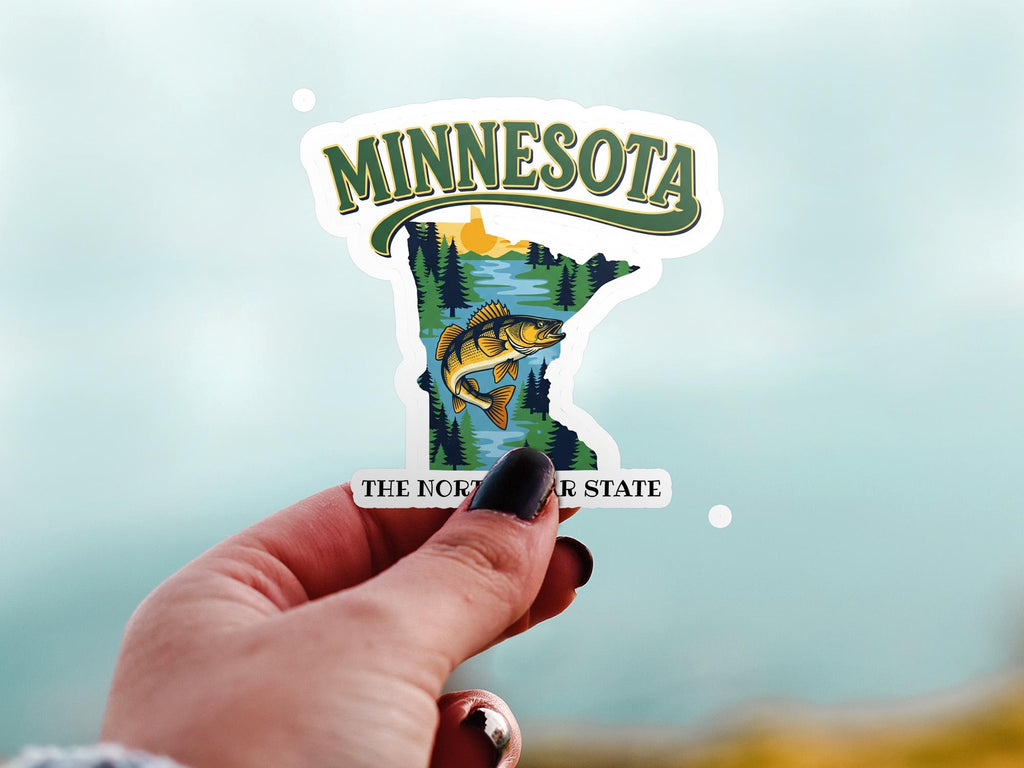 Minnesota State Sticker, USA Kiss-Cut Vinyl, Landmark Waterproof Decal, United States Travel Collection