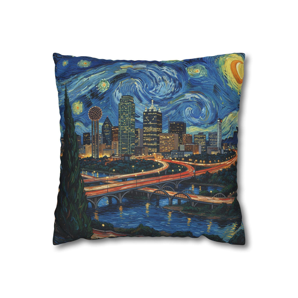 Dallas Texas Pillowcase Starry Night, Van Gogh Throw Pillow Canvas Home Decor Gift