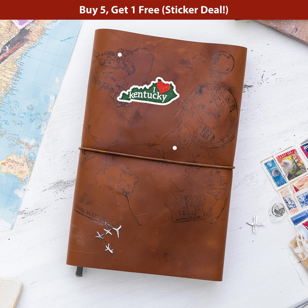 I love Kentucky Sticker, Vintage US States Vinyl Decal, Waterproof Decal, Retro Travel Collection