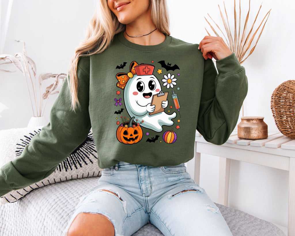 Nurse Halloween Sweatshirt, ER Crew , Nurse Life , Nurse Halloween , Halloween Gift For Nurse, Nurse , Halloween Nurse