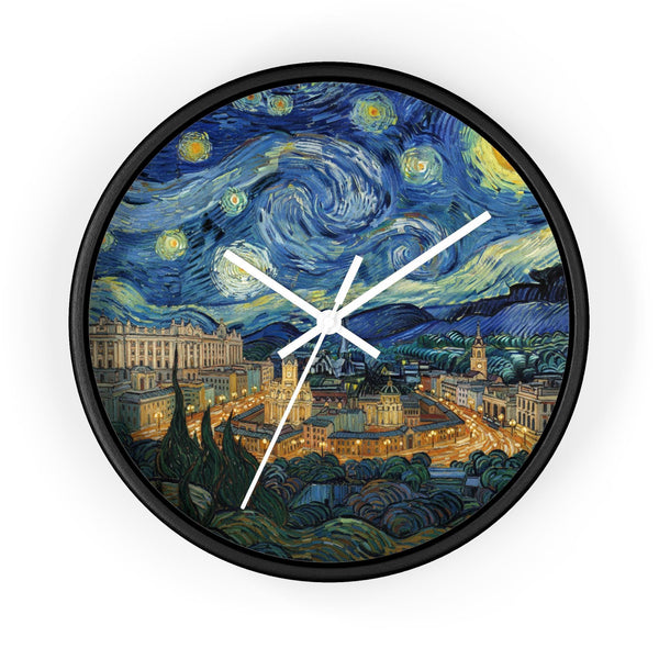 Madrid Spain Wall Clock Vintage Van Gogh Starry Night Home Gift