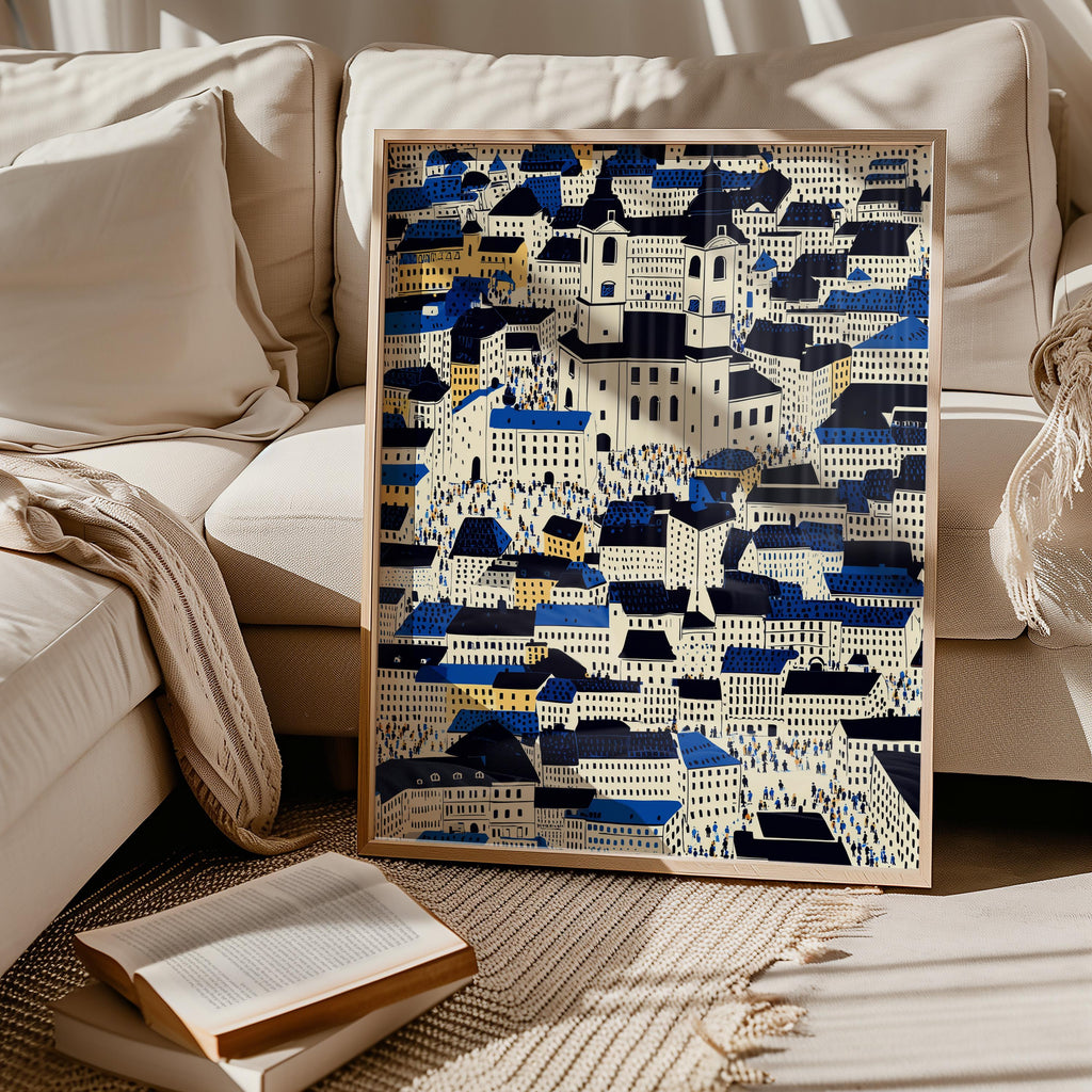 Vilnius Wall Art Print, Pop Art Modern Lithuania Poster Travel Gift Canvas