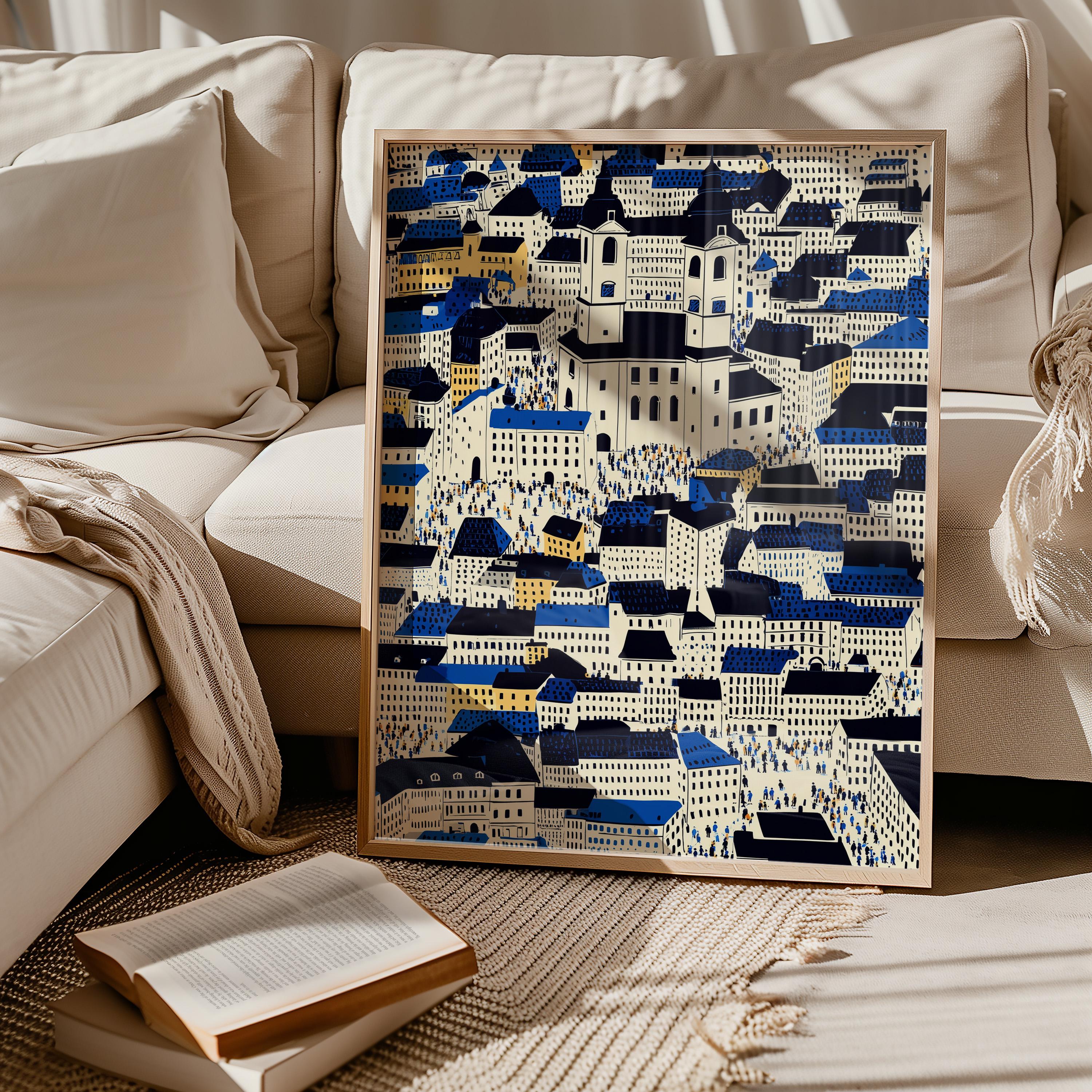 Vilnius Wall Art Print, Pop Art Modern Lithuania Poster Travel Gift Canvas