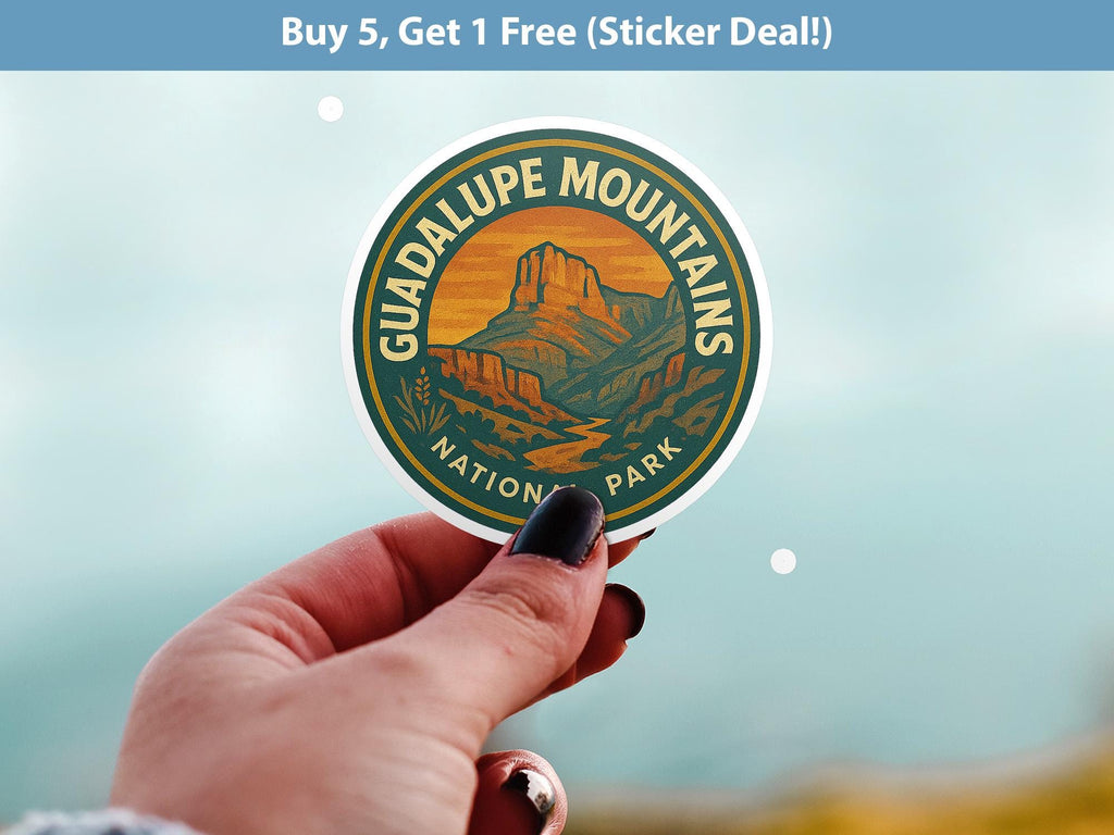 Guadalupe Mountain National Park Sticker, Retro Vinyl Waterproof Decal, Vintage USA Travel Collection