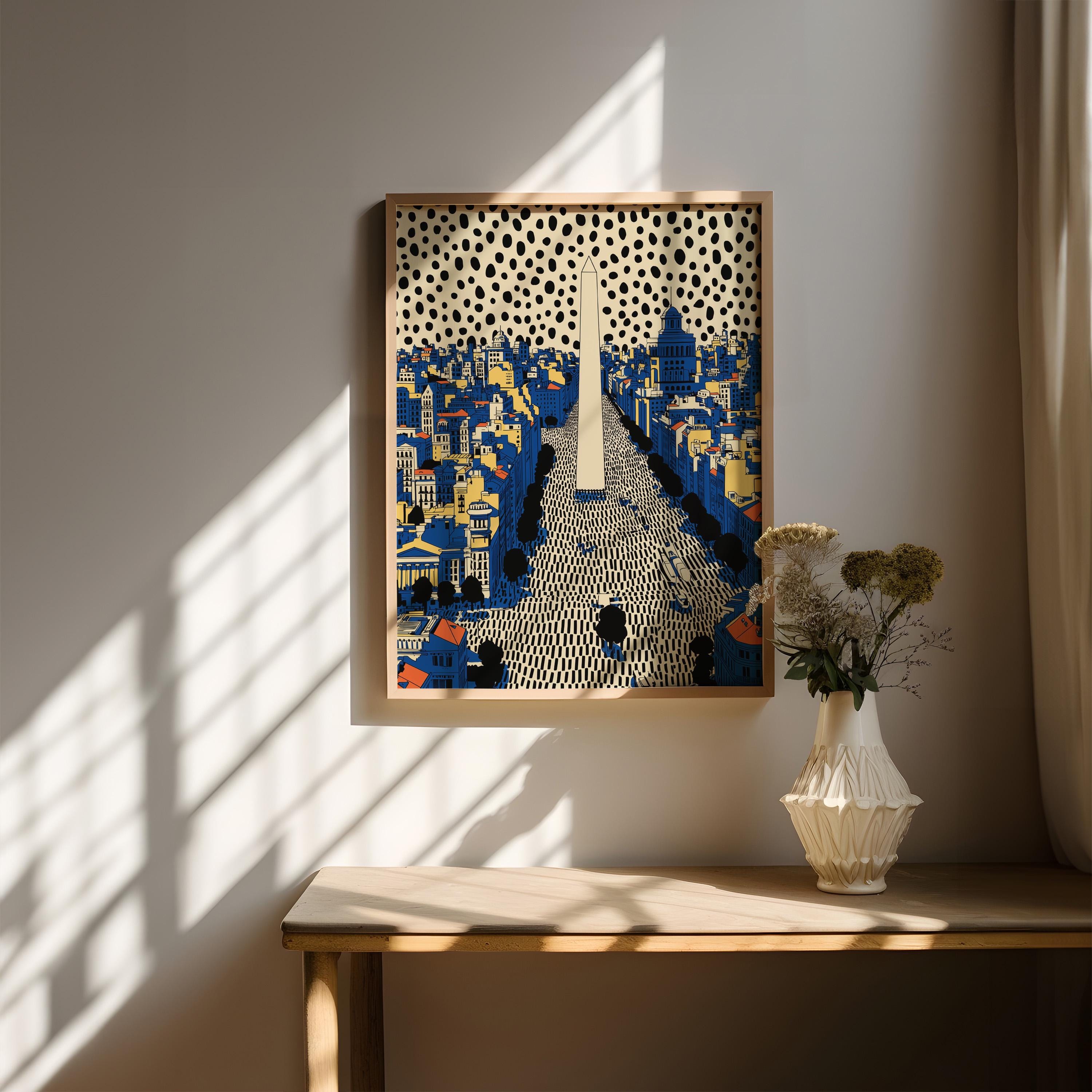 Buenos Aires Argentina Wall Art Print, Pop Art Modern Poster Travel gift
