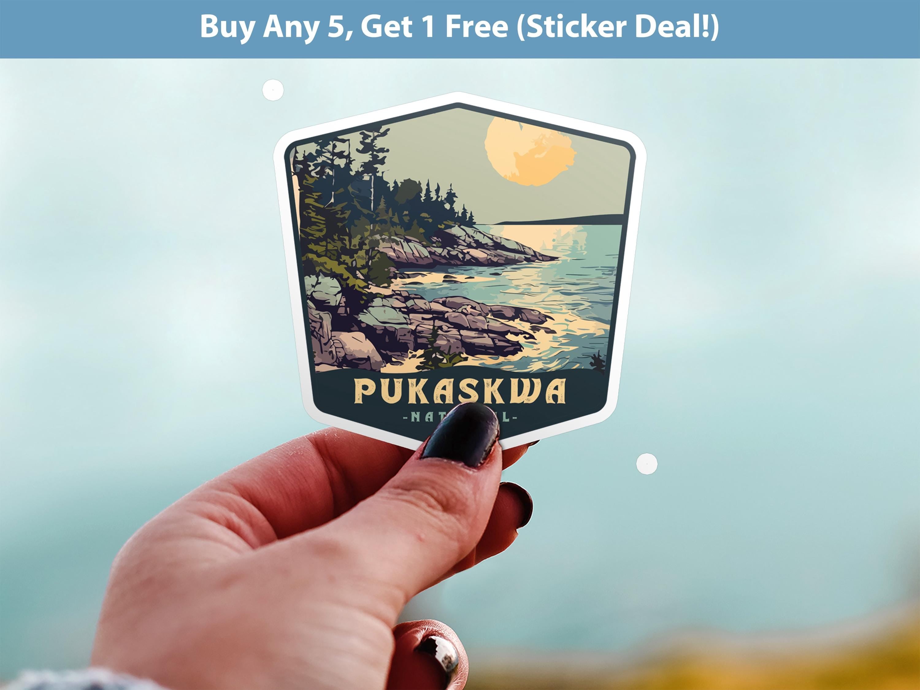 Pukaskwa National Park Sticker, Vinyl Canada Ontario, Retro Water Bottle Decal Hiking