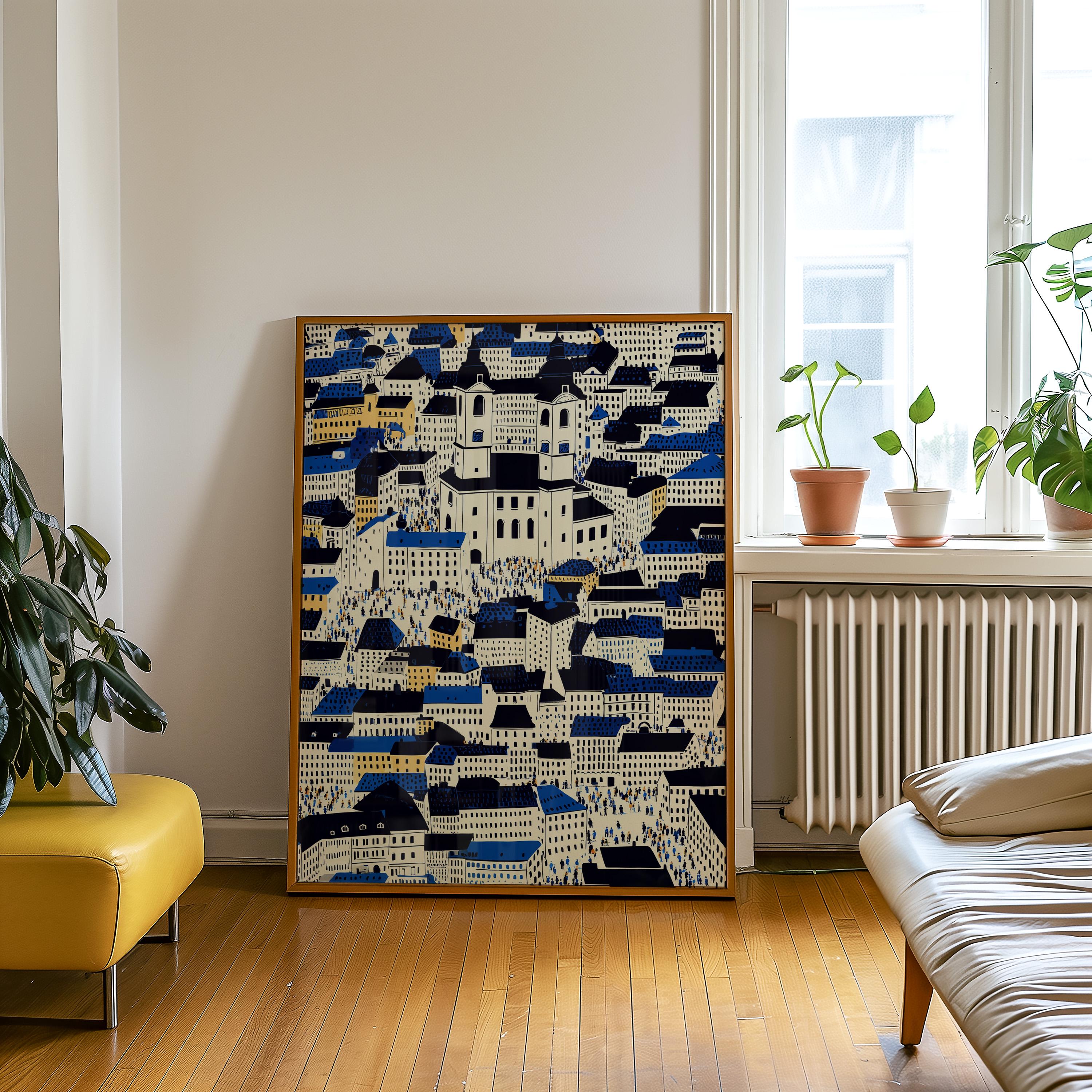 Vilnius Wall Art Print, Pop Art Modern Lithuania Poster Travel Gift Canvas