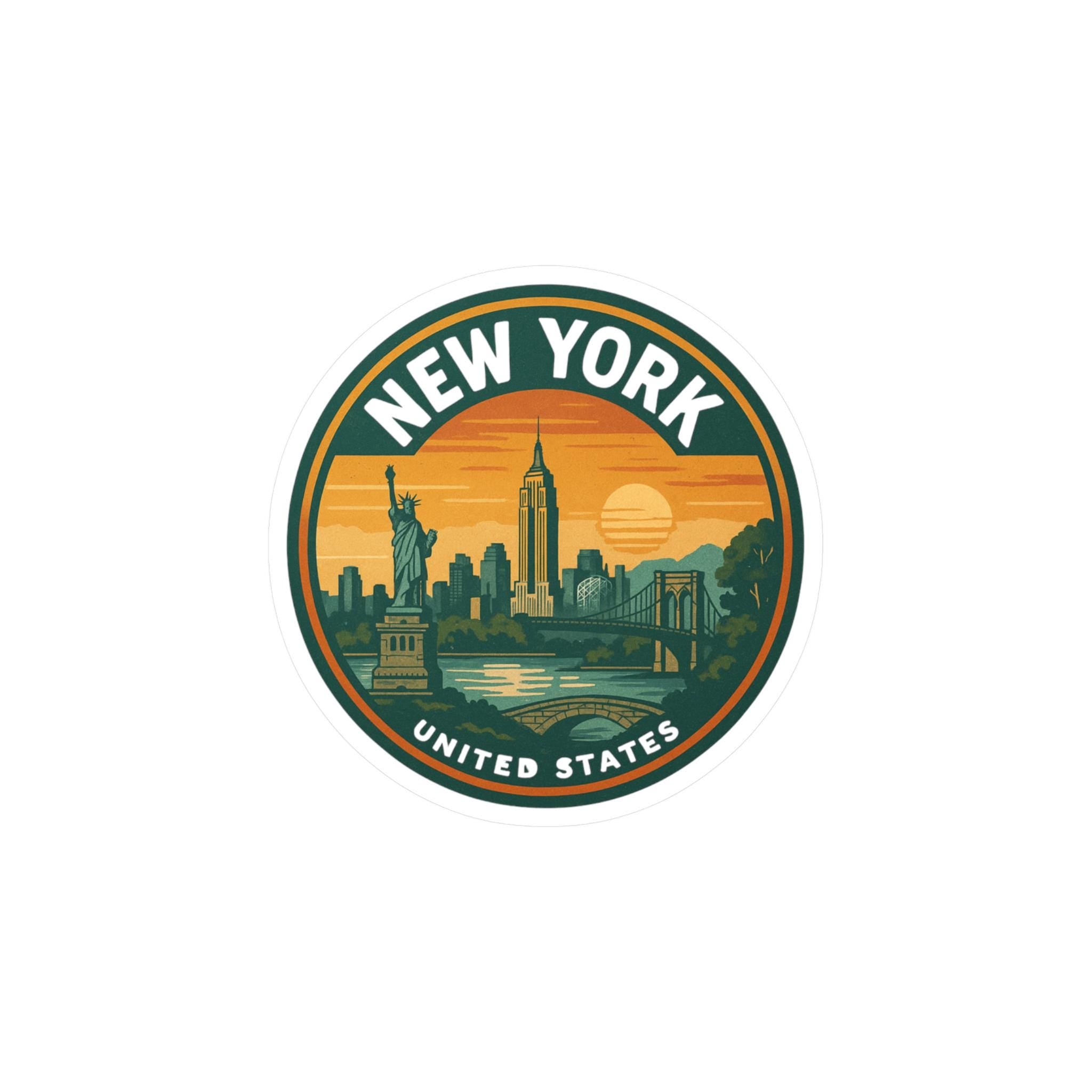New York City Sticker: Retro Vintage Waterproof Vinyl Decal for Laptop, Phone, Tumbler