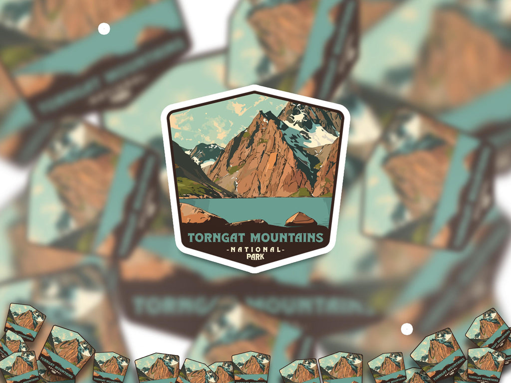 Torngat Mountains National Park Sticker, Vinyl Canada Newfoundland and Labrador, Retro Water Bottle Decal Hiking