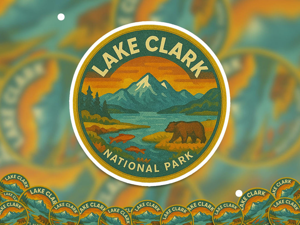 Lake Clark National Park Sticker, Retro Vinyl Waterproof Decal, Vintage USA Travel Collection