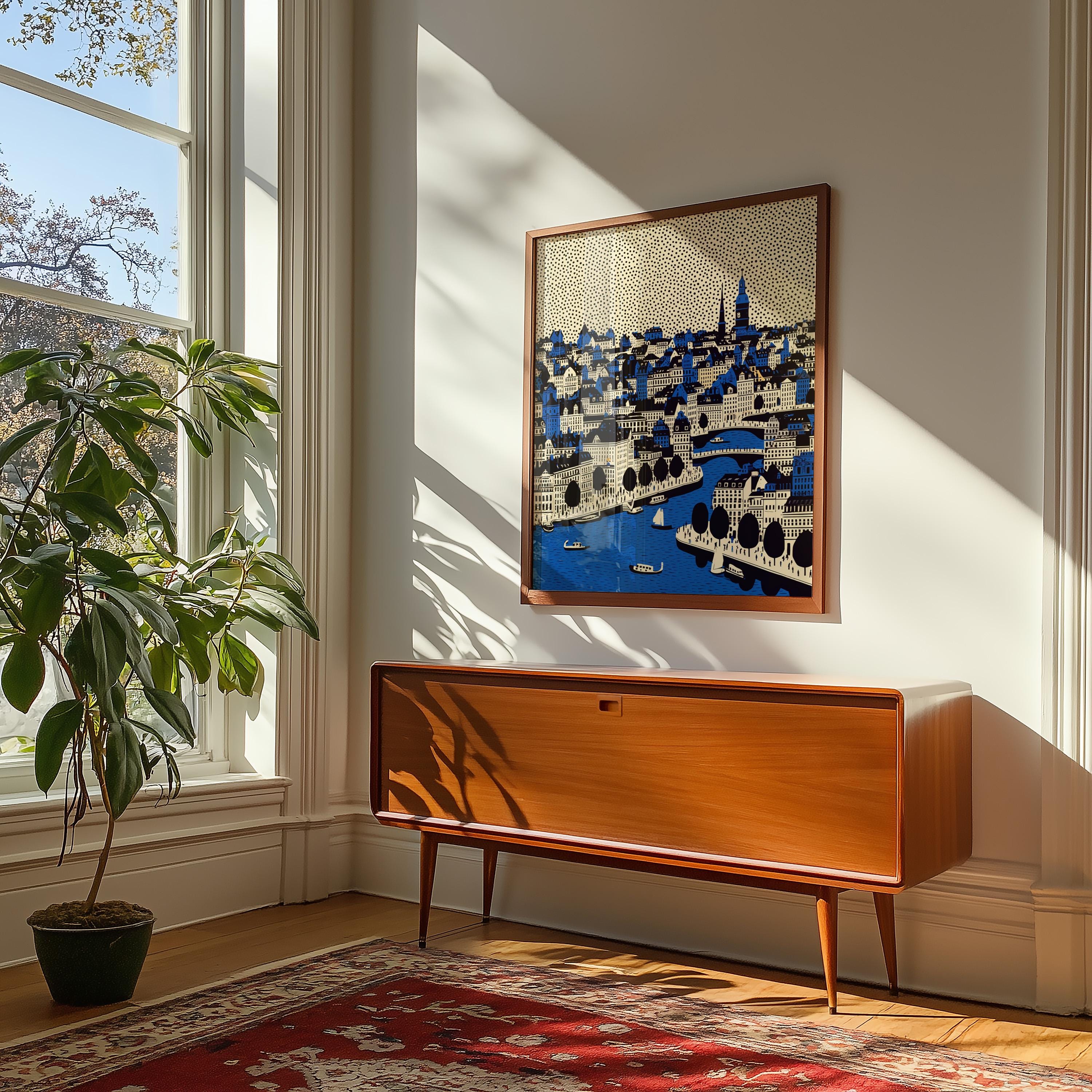 Copenhagen Denmark Wall Art Print, Pop Art Modern Poster Travel Gift Canvas