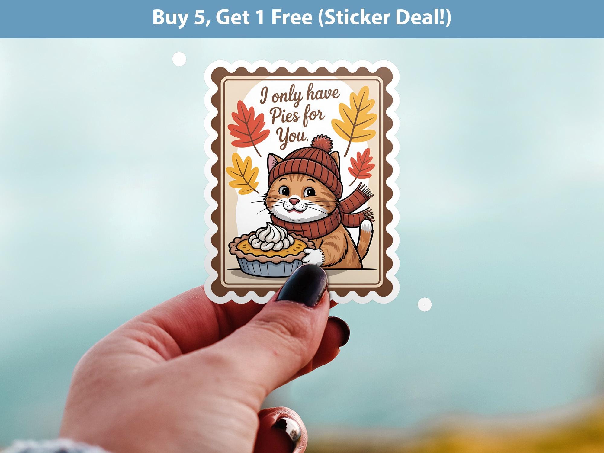 I only have pies for you Stamp Sticker, Spooky Halloween Waterproof Decal for tumbler, kindle