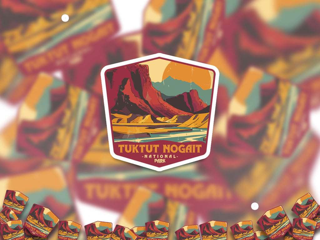 Tuktut Nogait Sticker National Park, Vinyl Canada Northwest Territories, Retro Water Bottle Decal Hiking