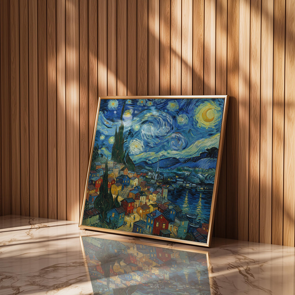 Valparaiso Chile Starry Night Wall Art, Van Gogh Print, Travel Gift Home Decor