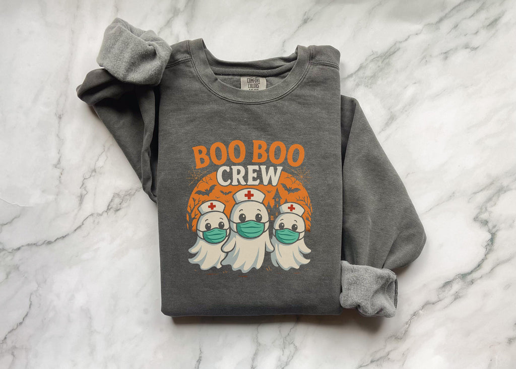 Cute ghosts Boo Boo Crew Halloween Nurse Sweatshirt, Medical crew Shirt, Funny Fall Spooky Season Gift for Nurse or Healthcare Worker
