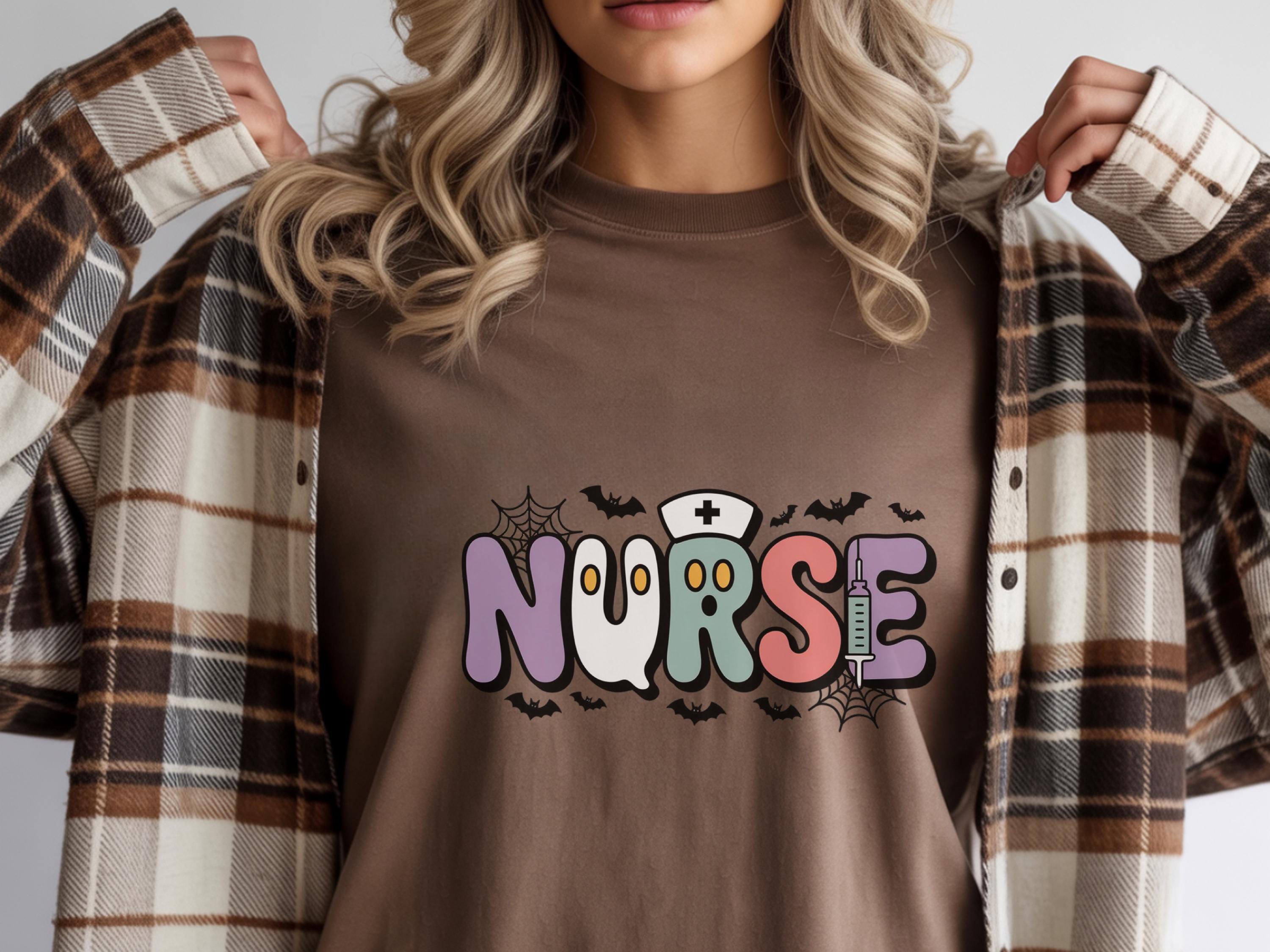 Funny Ghost Nurse Sweatshirt, Halloween RN Crewneck, Cute Spooky Nurse Fall Shirt, Gift for nurse Crew Shirt, Nurse Halloween Costume,
