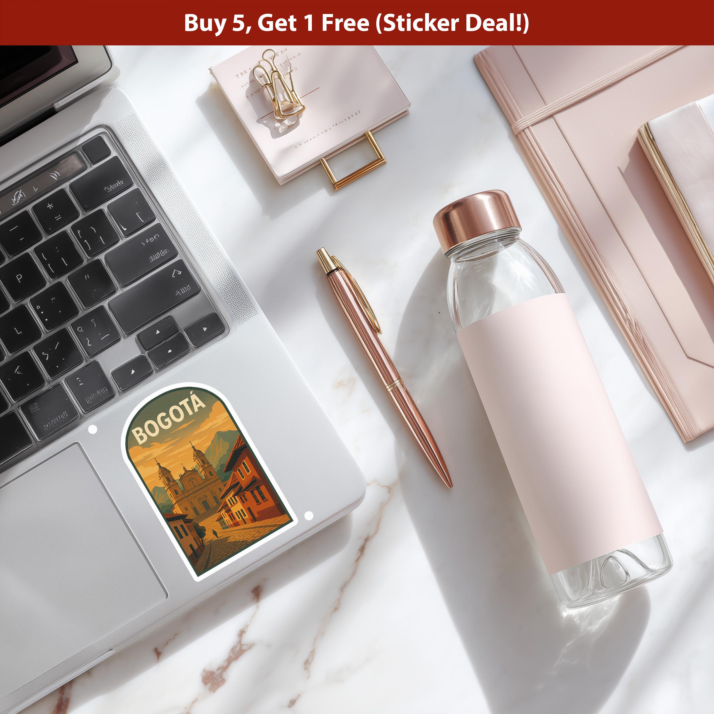 Bogota Sticker, Vintage City Vinyl Decal, Retro Travel Lover Collection, Journal Scrapbook