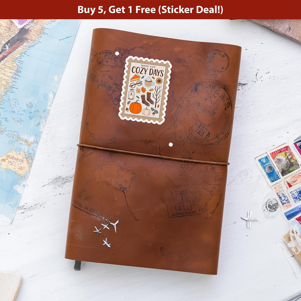 Cozy Days Stamp Stamp Sticker, Spooky Halloween Waterproof Decal for tumbler, kindle