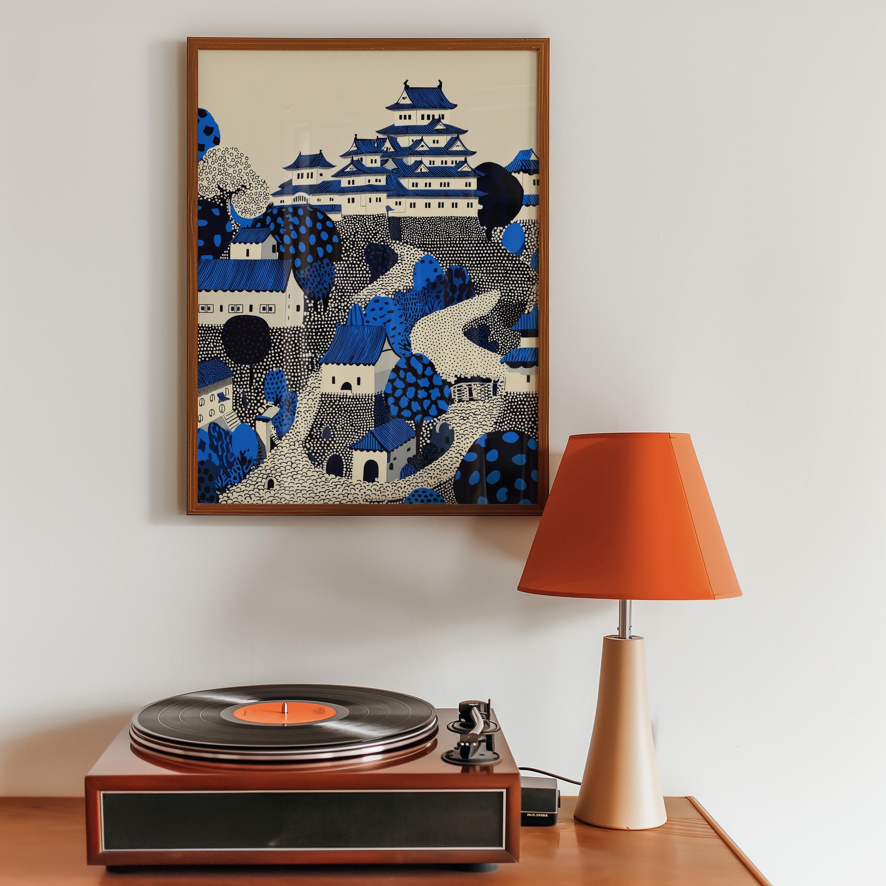 Himeji Castle Japan Wall Art Print, Pop Art Modern Poster Japanese Travel Gift Canvas