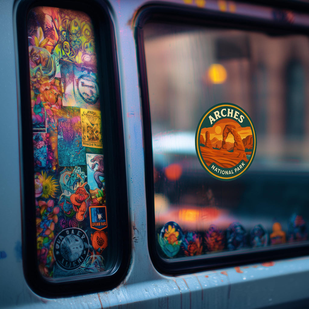 Arches National Park Car Sticker, Retro Vinyl Decal Bumper Sticker, Vintage Waterproof Camping