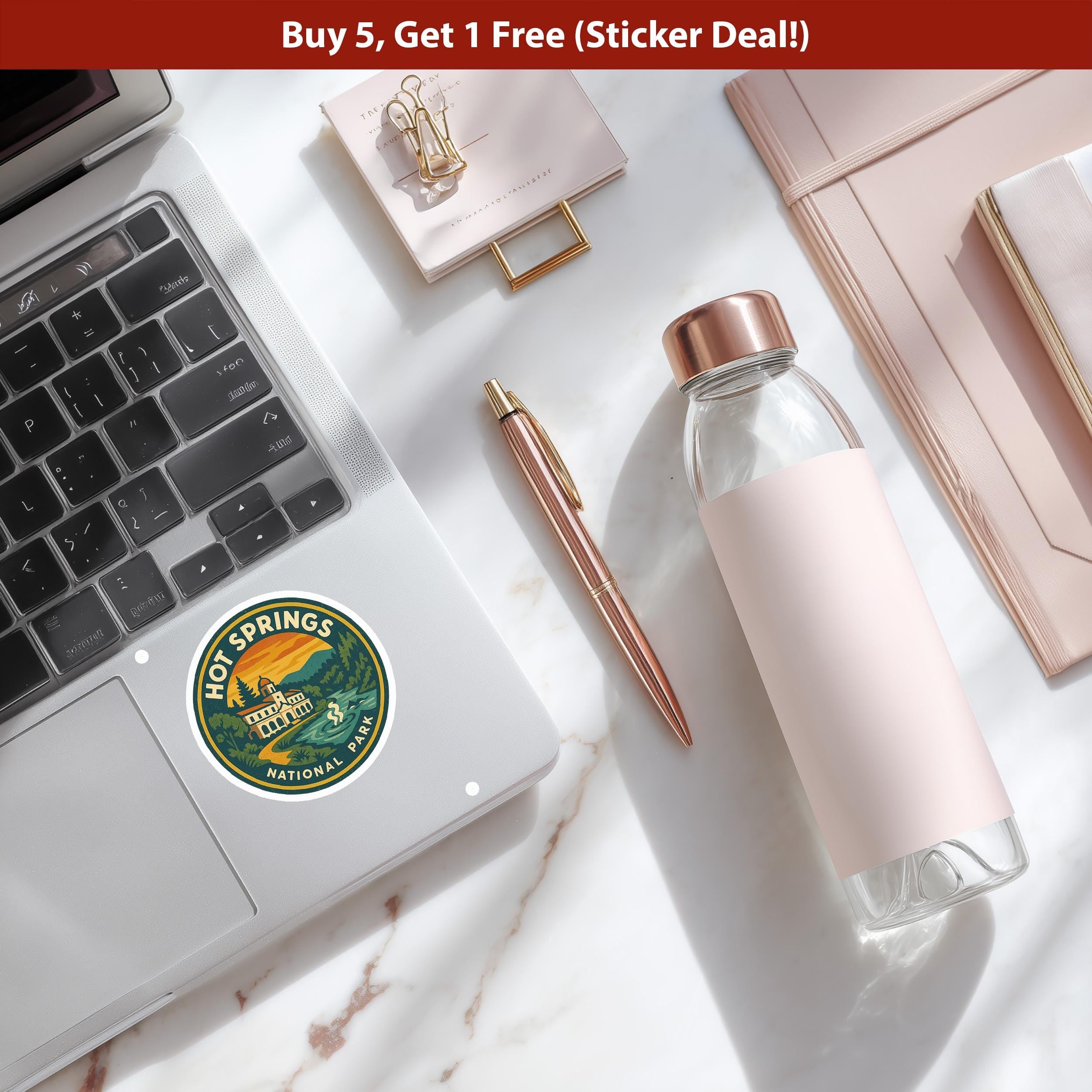 Hot Springs National Park Sticker, Retro Vinyl Waterproof Decal, Vintage USA Travel Collection