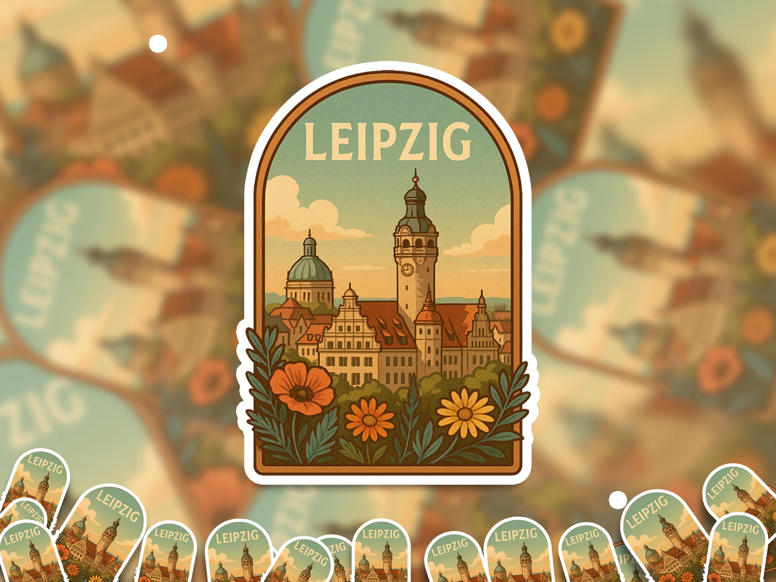 Leipzig Germany Sticker, Vintage City Vinyl Decal, Retro Travel Lover Collection, Journal Scrapbook