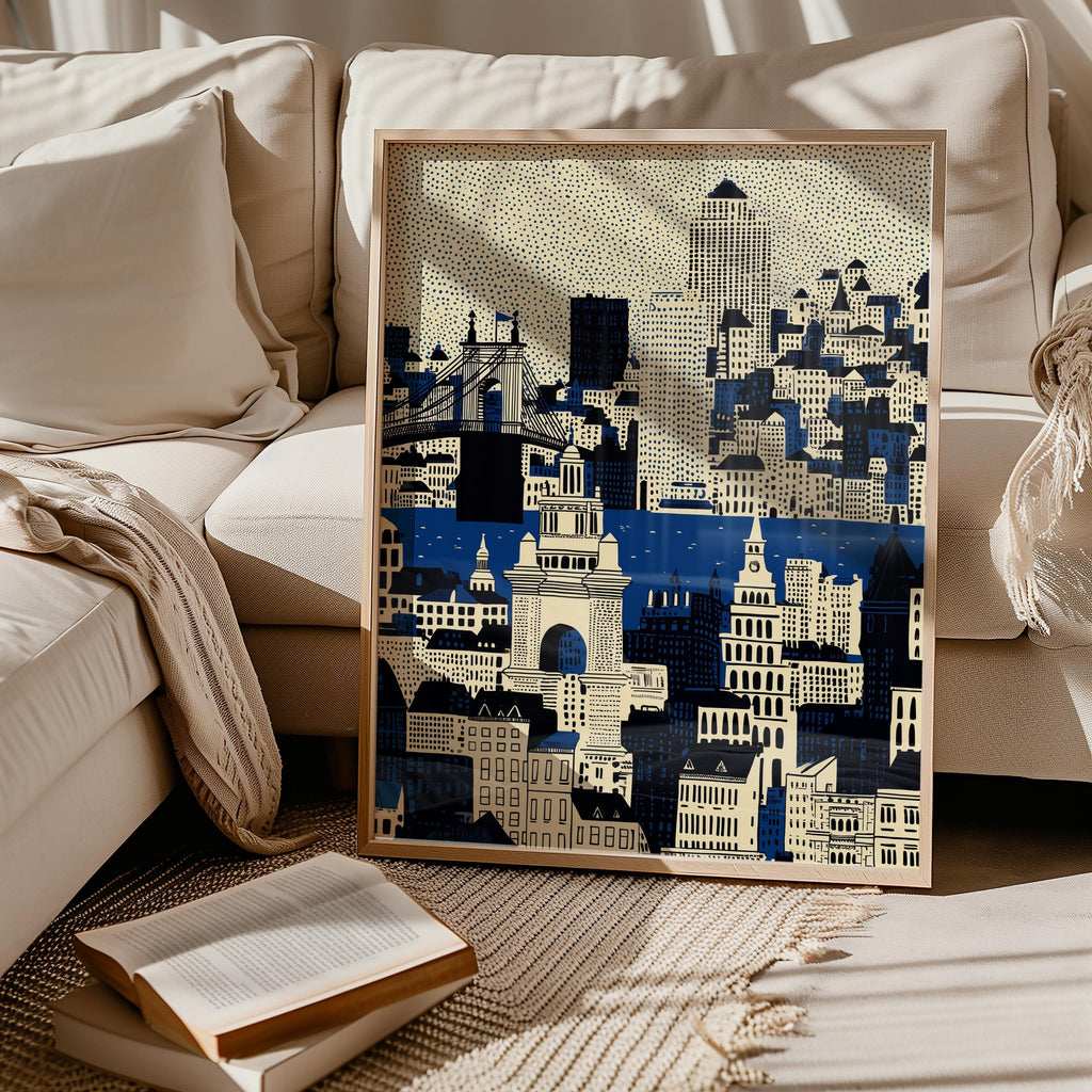 Cincinnati Ohio Wall Art Print, Pop Art Modern Poster Travel gift