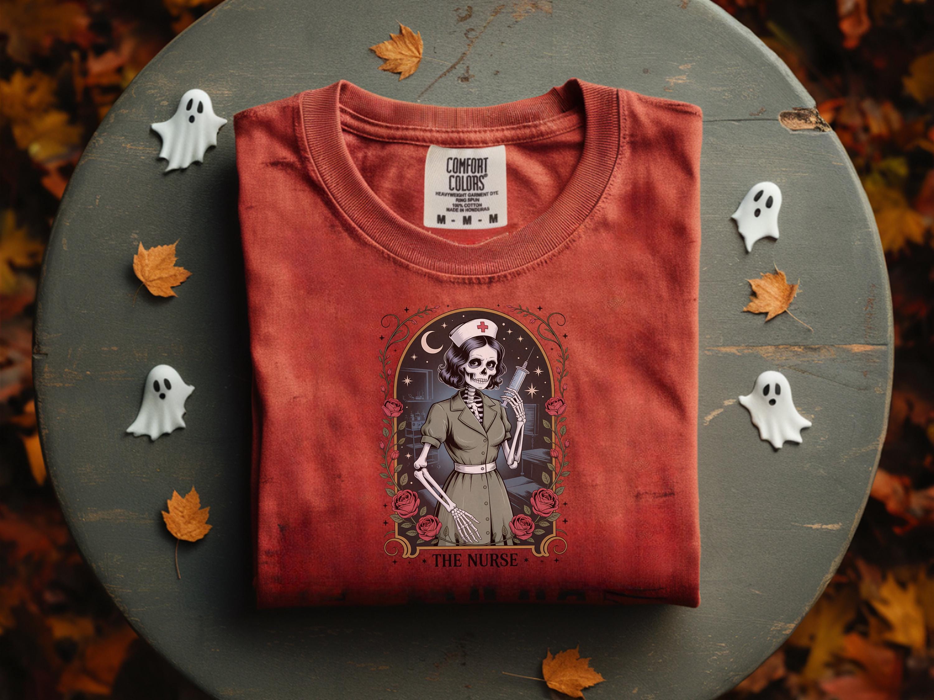 Skeleton Nurse Halloween Sweatshirt: Spooky RN Medical Outfit