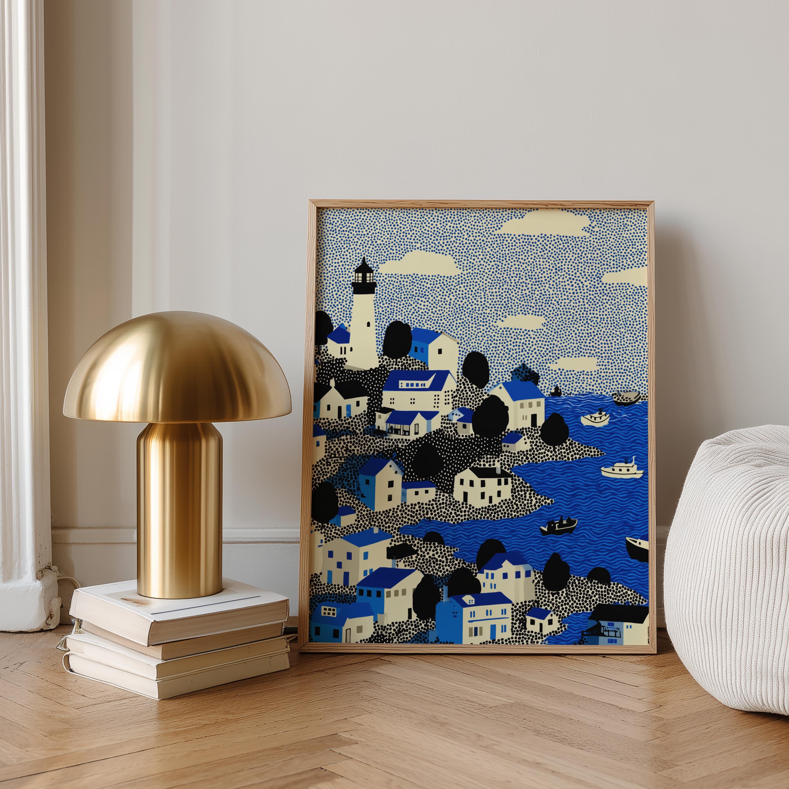 Portland Maine Wall Art Print, Pop Art Modern Large Size Poster Travel Gift Canvas