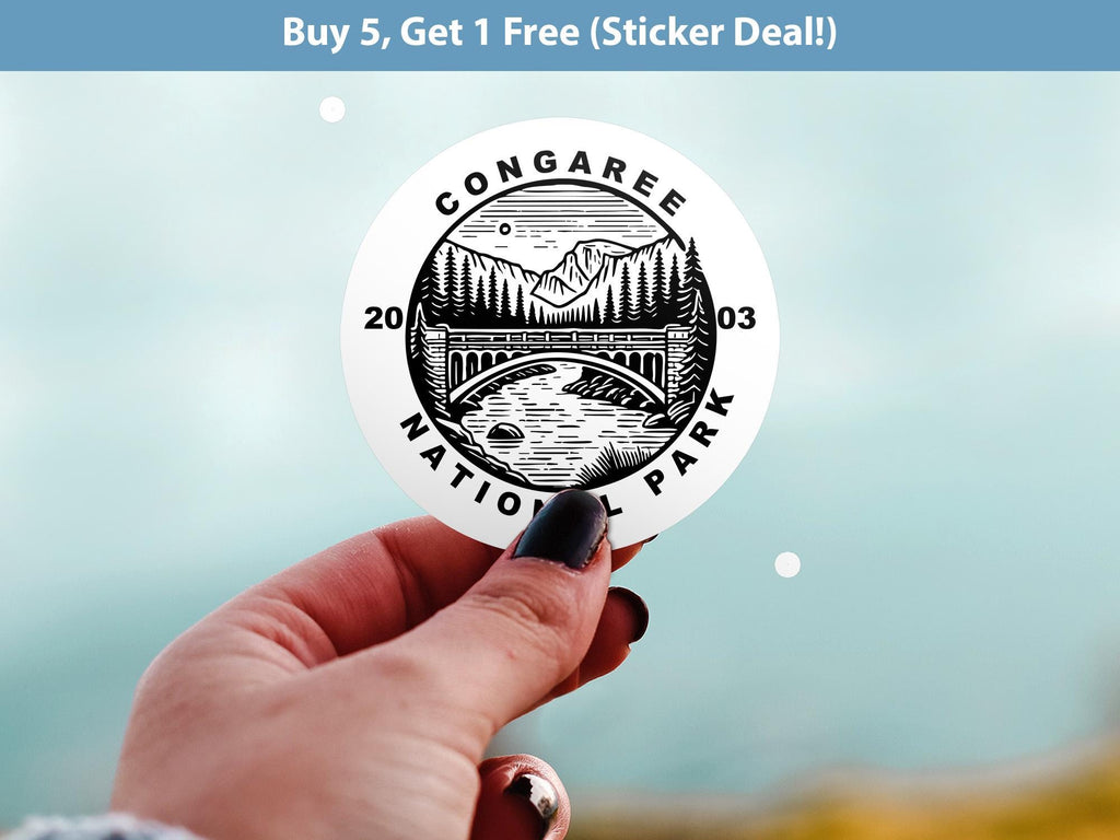 Congaree National Park Sticker, Kiss-Cut Vinyl, Waterproof USA Decal Badge Collection