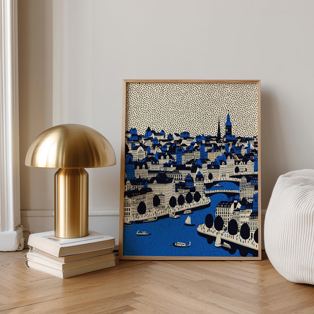 Copenhagen Denmark Wall Art Print, Pop Art Modern Poster Travel Gift Canvas