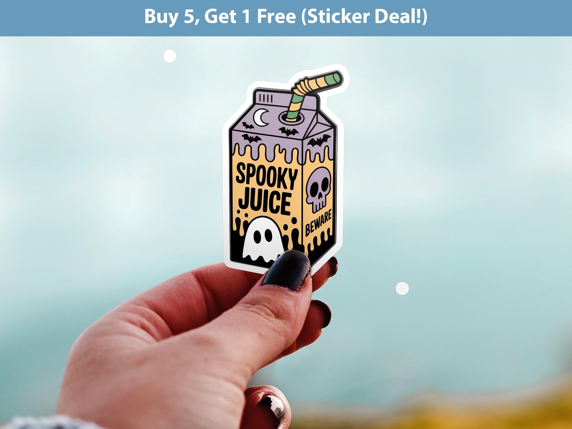 Spooky Juice Halloween Sticker, Kawaii Spooky Kiss-Cut Vinyl, Cozy fall Waterproof Decal