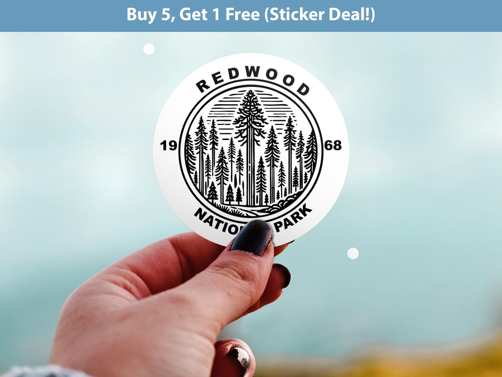 Redwood National Park Sticker, Kiss-Cut Vinyl, Waterproof USA Decal Badge Collection