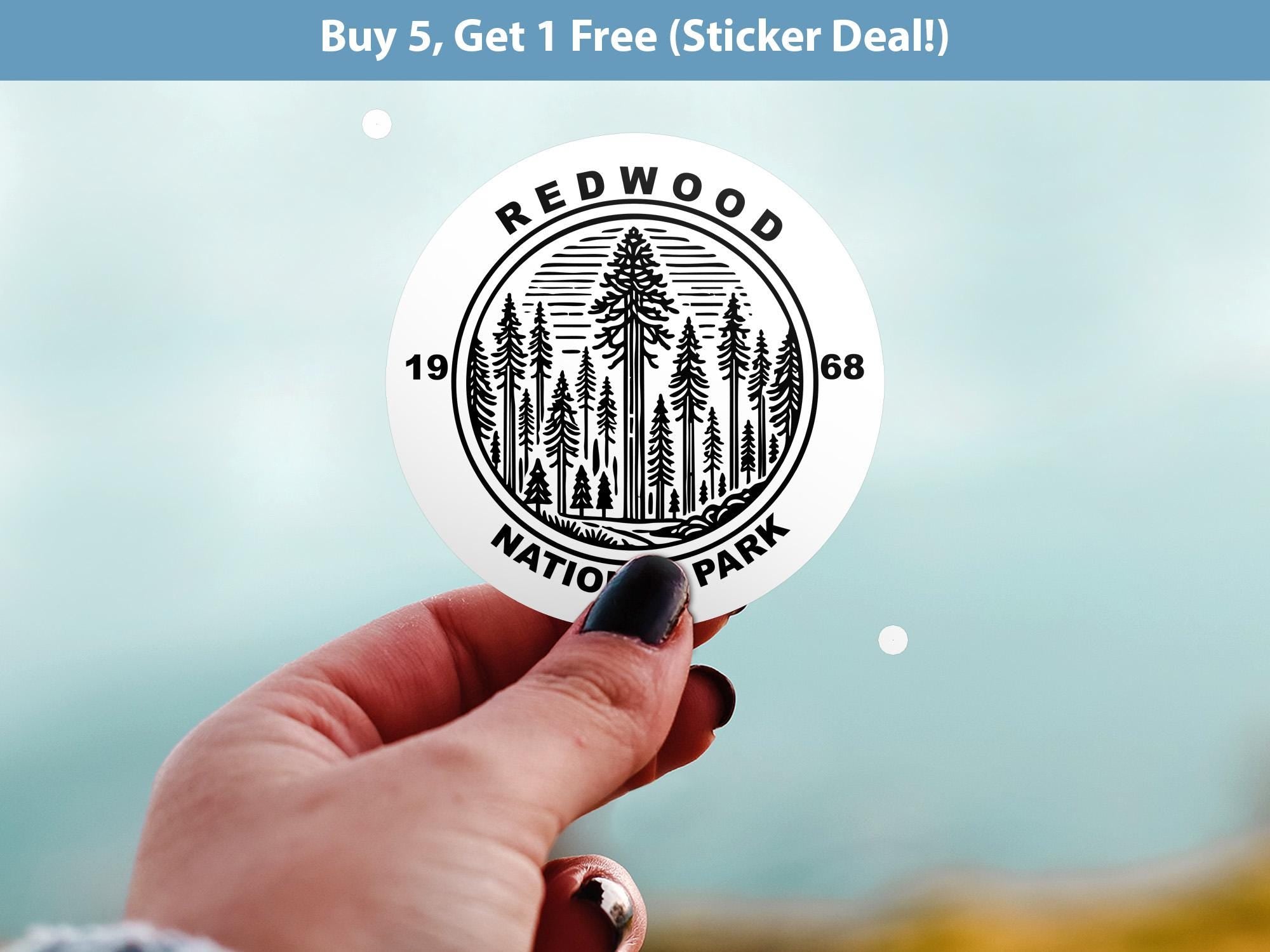 Redwood National Park Sticker, Kiss-Cut Vinyl, Waterproof USA Decal Badge Collection