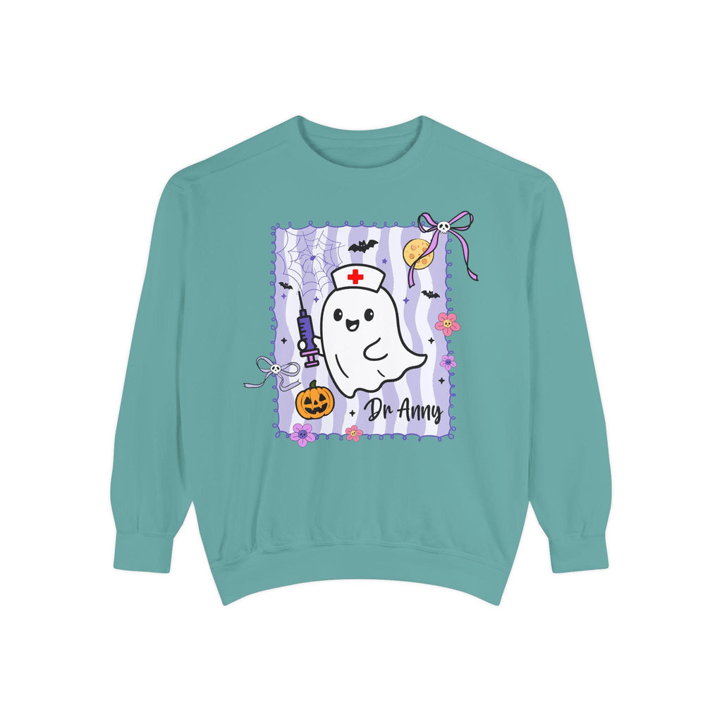 Cute Ghost Halloween Nurse Sweatshirt, Spooky RN Fall Top, Funny Cozy Autumn Pullover, Cute Retro Gift for Nurse