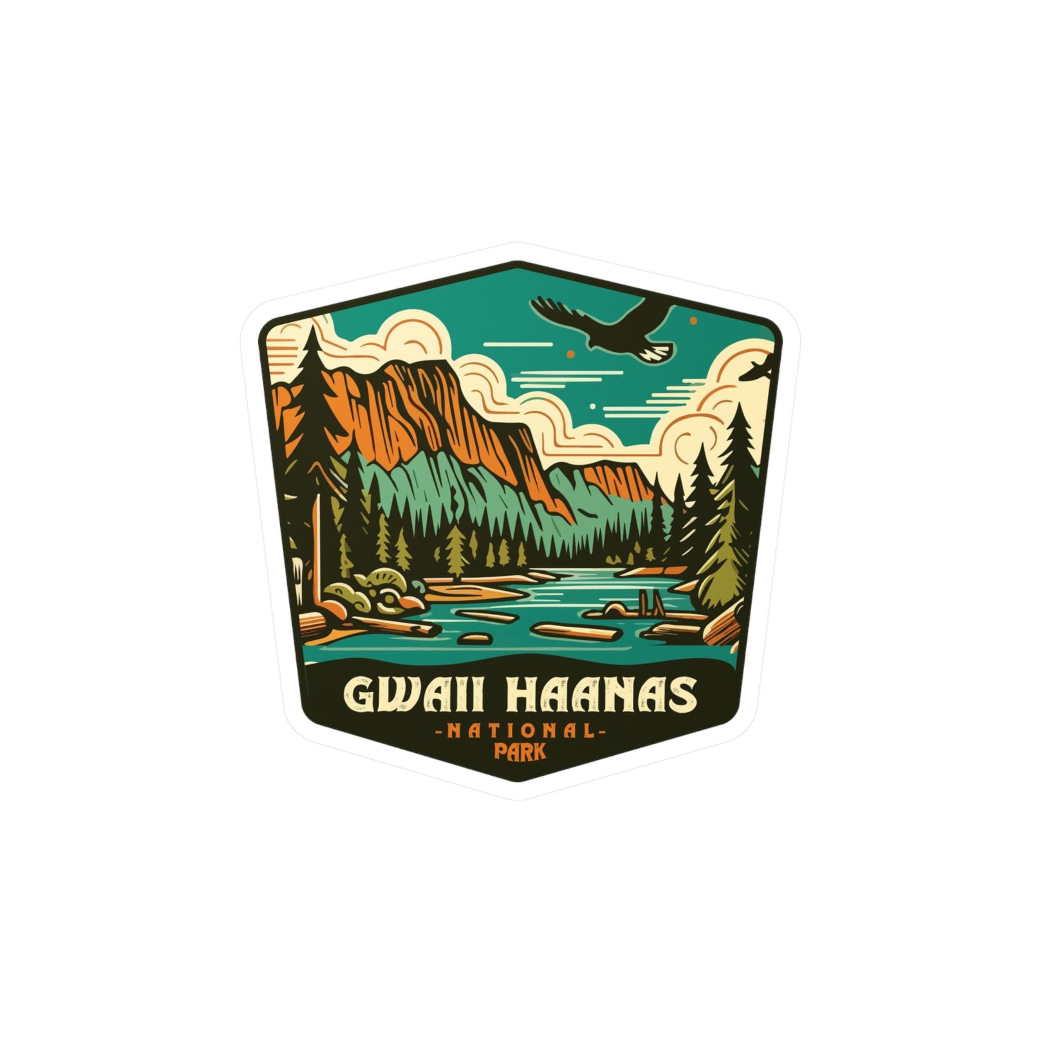 Gwaii Haanas National Park Sticker, Vinyl Canada British Columbia, Retro Water Bottle Decal Hiking