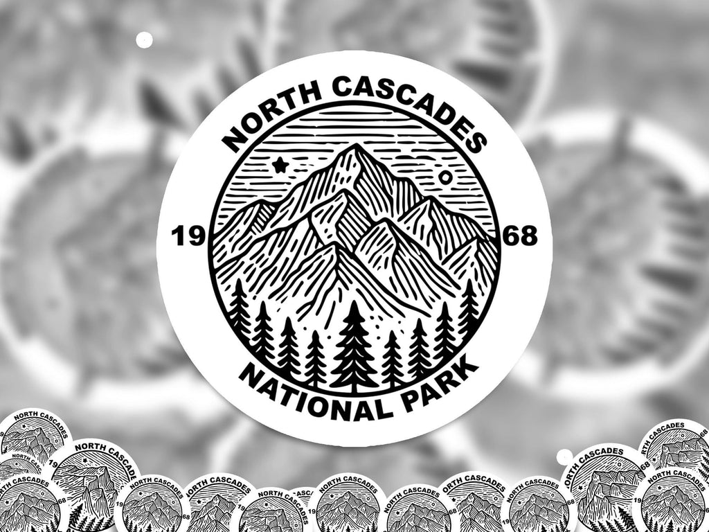 North Cascade National Park Sticker, Kiss-Cut Vinyl, Waterproof USA Decal Badge Collection