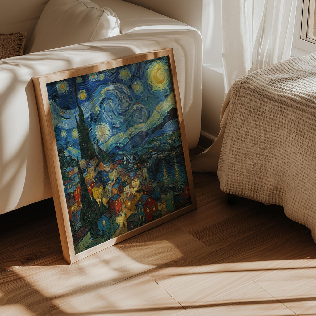 Valparaiso Chile Starry Night Wall Art, Van Gogh Print, Travel Gift Home Decor