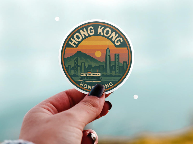 Hong Kong Kiss-Cut Vinyl, Waterproof Decal, Retro Travel Lover Collection