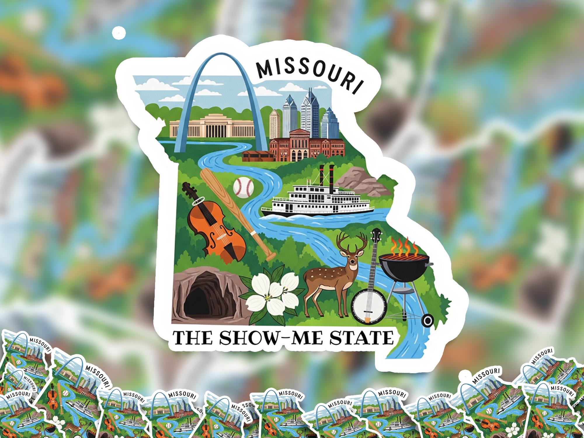 Missouri State Sticker, USA Kiss-Cut Vinyl, Landmark Waterproof Decal, United States Travel Collection