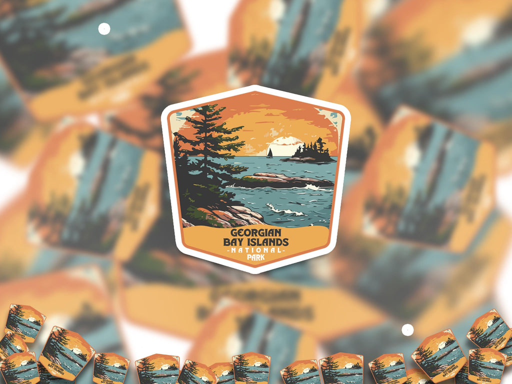 Georgian Bay Islands National Park Sticker, Vinyl Canada Ontario, Retro Water Bottle Decal Hiking