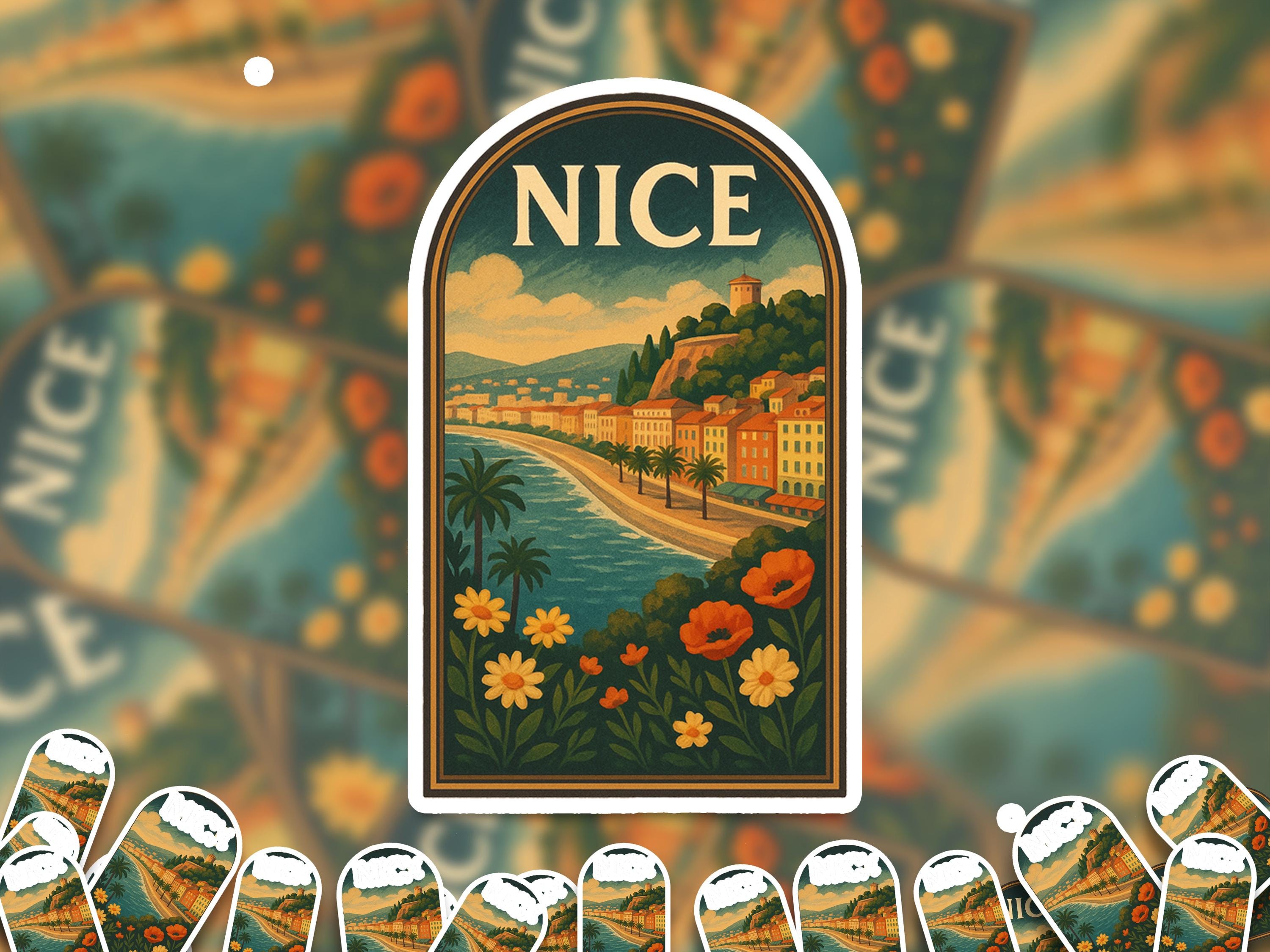 Nice France Sticker, Vintage City Vinyl Decal, Retro Travel Lover Collection, Journal Scrapbook