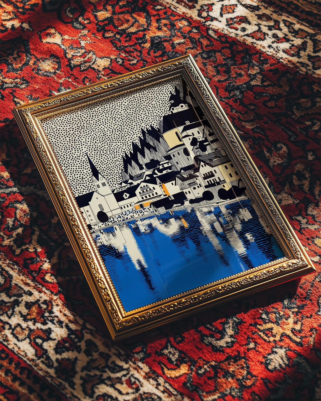 Hallstatt Austria Wall Art Print, Pop Art Modern Poster Travel gift